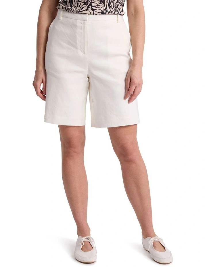 Linnea Linen Blend Short in Ivory image 2