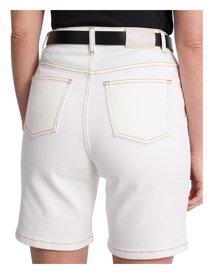 Thea Denim Short in White image 4