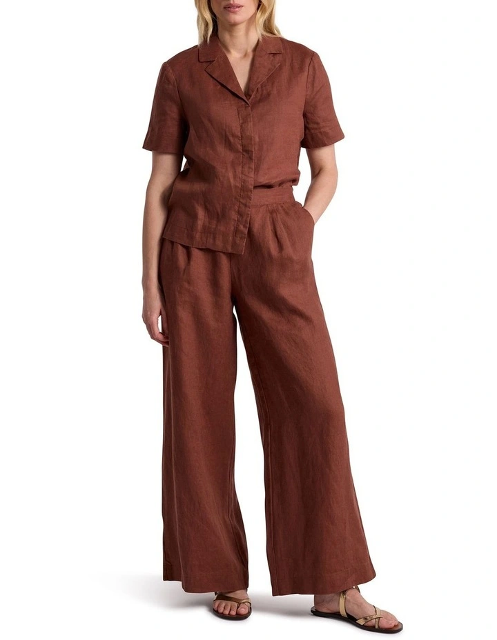 Leslie Linen Shirt in Terracotta image 2