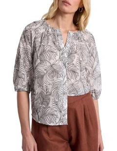 Fern Embroidered Blouse in Ivory Multi