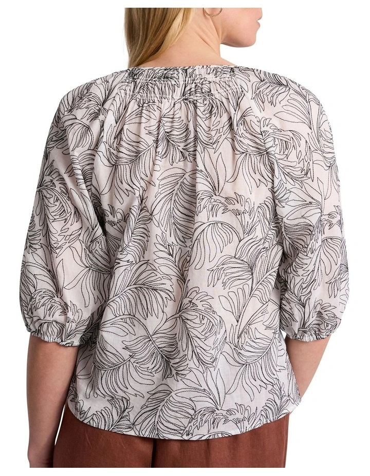 Fern Embroidered Blouse in Ivory Multi image 5