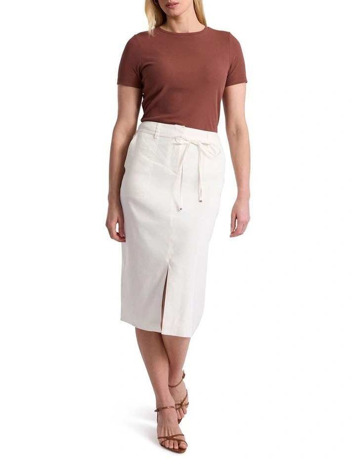 Penelope Cotton Rib Tee in Terracotta image 2