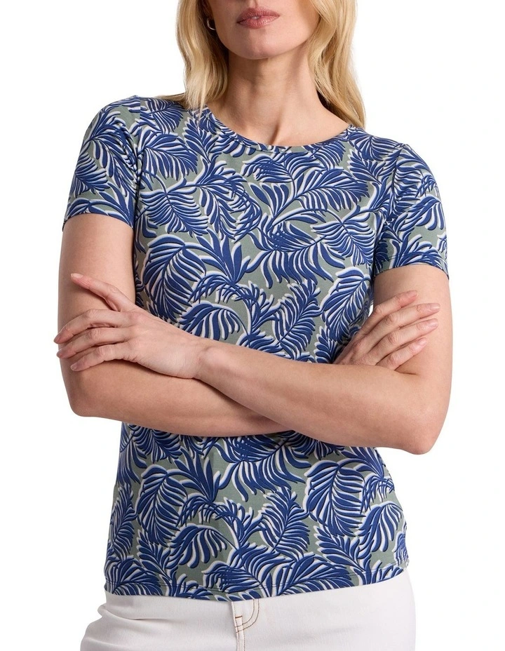Fern Bamboo Tee in Green Multi image 4