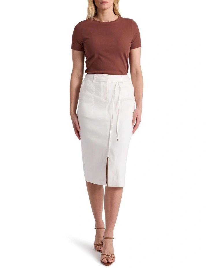 Linnea Linen Blend Skirt in Ivory image 1