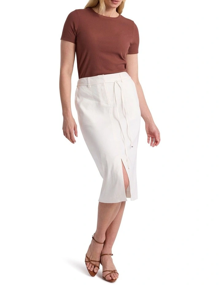Linnea Linen Blend Skirt in Ivory image 5