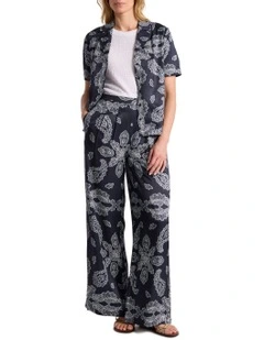 Maisha Wide Leg Pant in Navy Multi