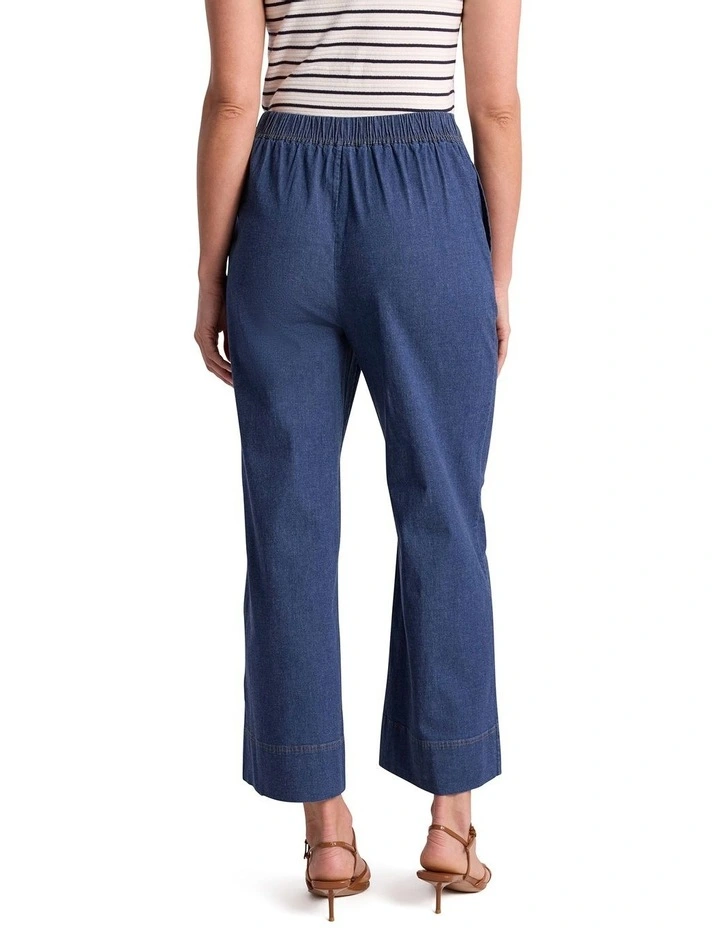 Noa Chambray Wide Leg Pant in Mid Wash image 4