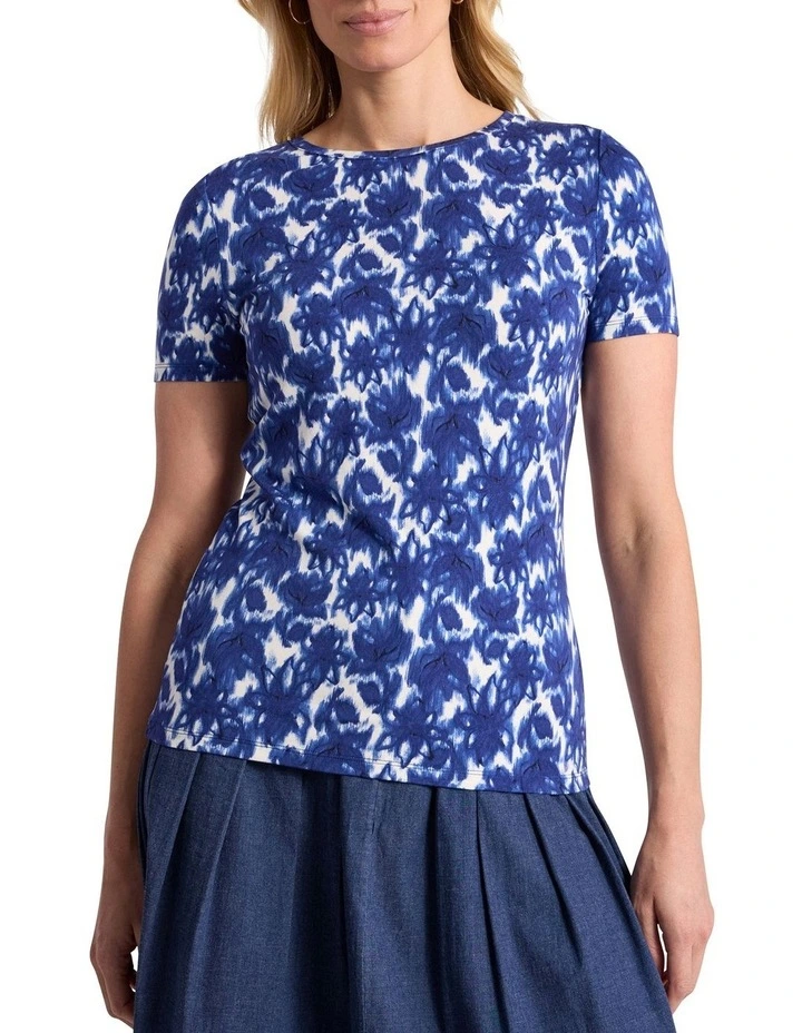 Evelyn Bamboo Tee in Blue image 2