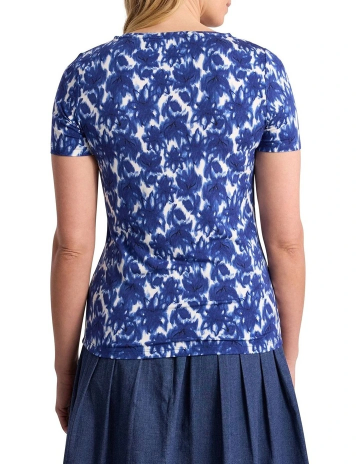 Evelyn Bamboo Tee in Blue image 5