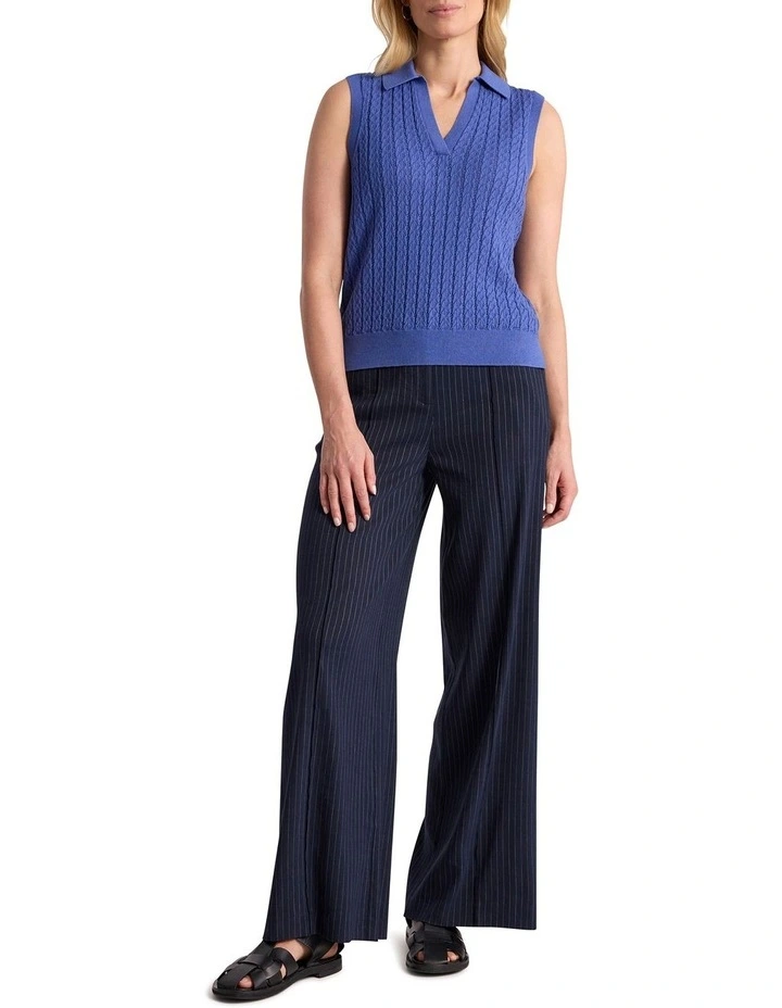 Chantilly Sleeveless Knit Polo in Sapphire Blue image 2