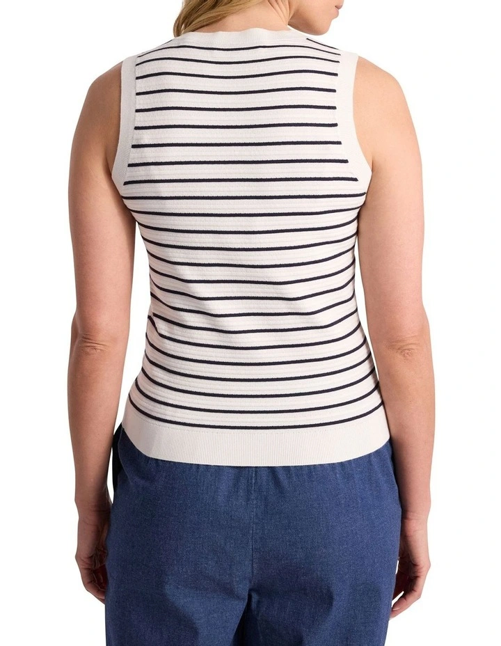 Novelie Knit Tank in Navy Stripe image 4
