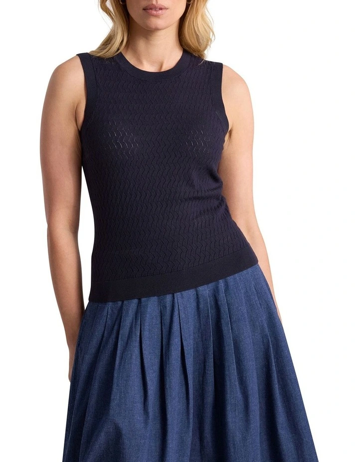 Allegra Knit Tank in Navy image 1