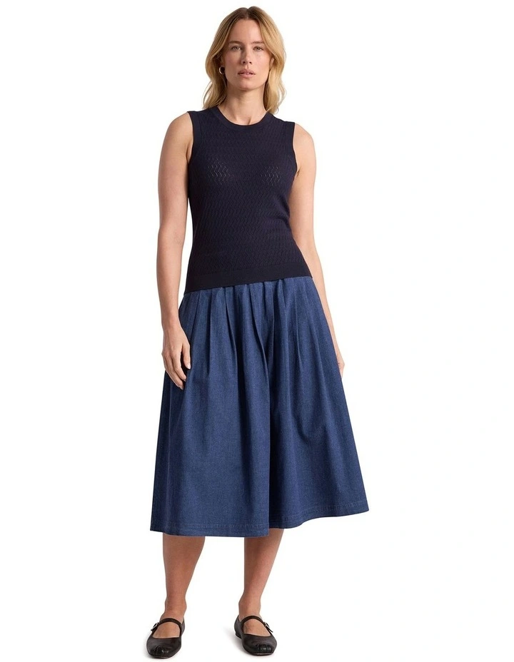 Allegra Knit Tank in Navy image 2