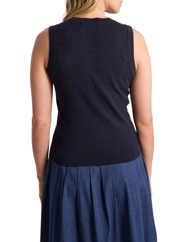 Allegra Knit Tank in Navy image 5