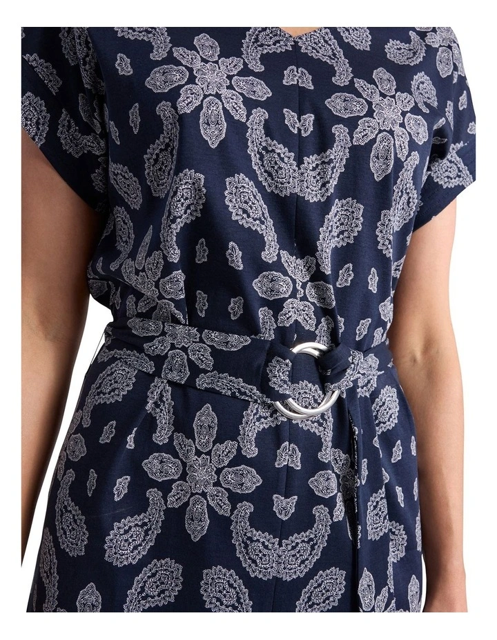 Maisha Cotton Dress in Navy Multi image 4