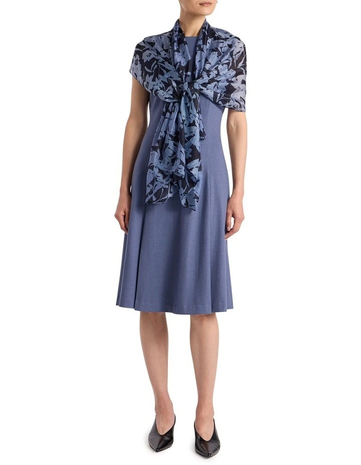 Aster Silk Scarf in Blue Multi image 2