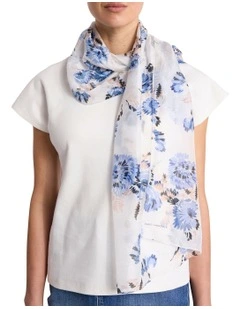Fran Silk Scarf in Ivory Multi