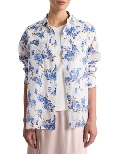 Fran Cotton Shirt in Ivory Multi