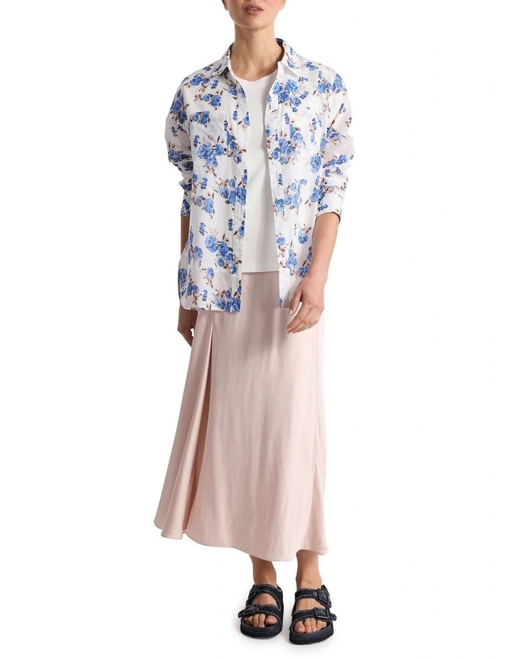 Fran Cotton Shirt in Ivory Multi image 2