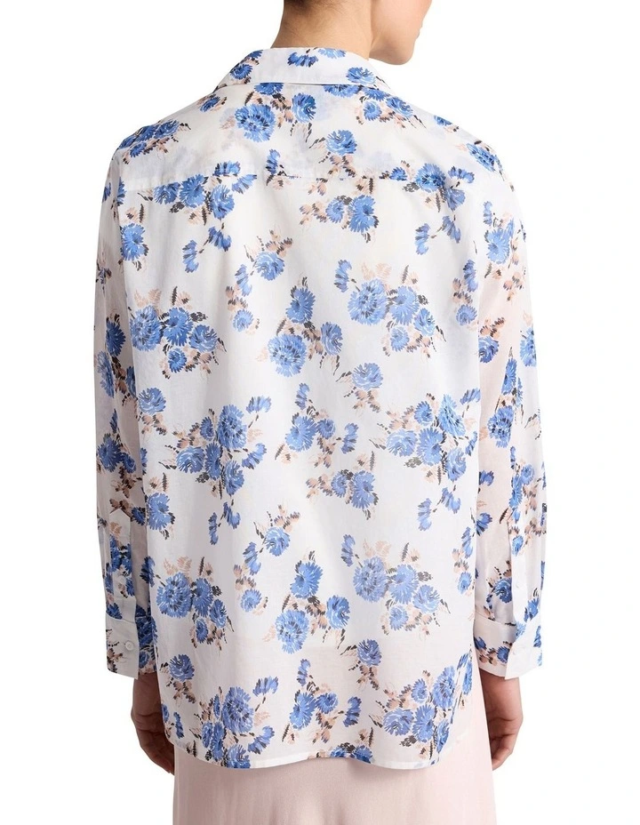 Fran Cotton Shirt in Ivory Multi image 5