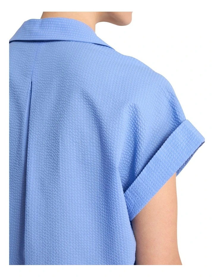 Kendra Cotton Shirt in Moonstone Blue image 4