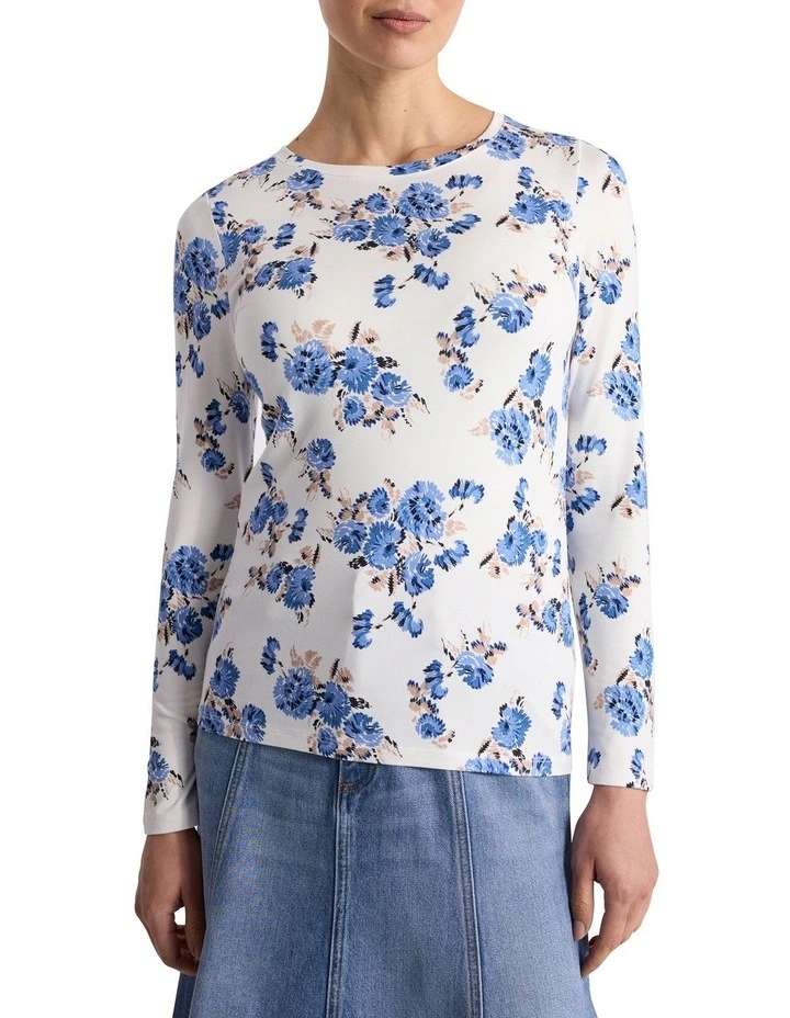 Fran Bamboo Top in Ivory Multi image 1