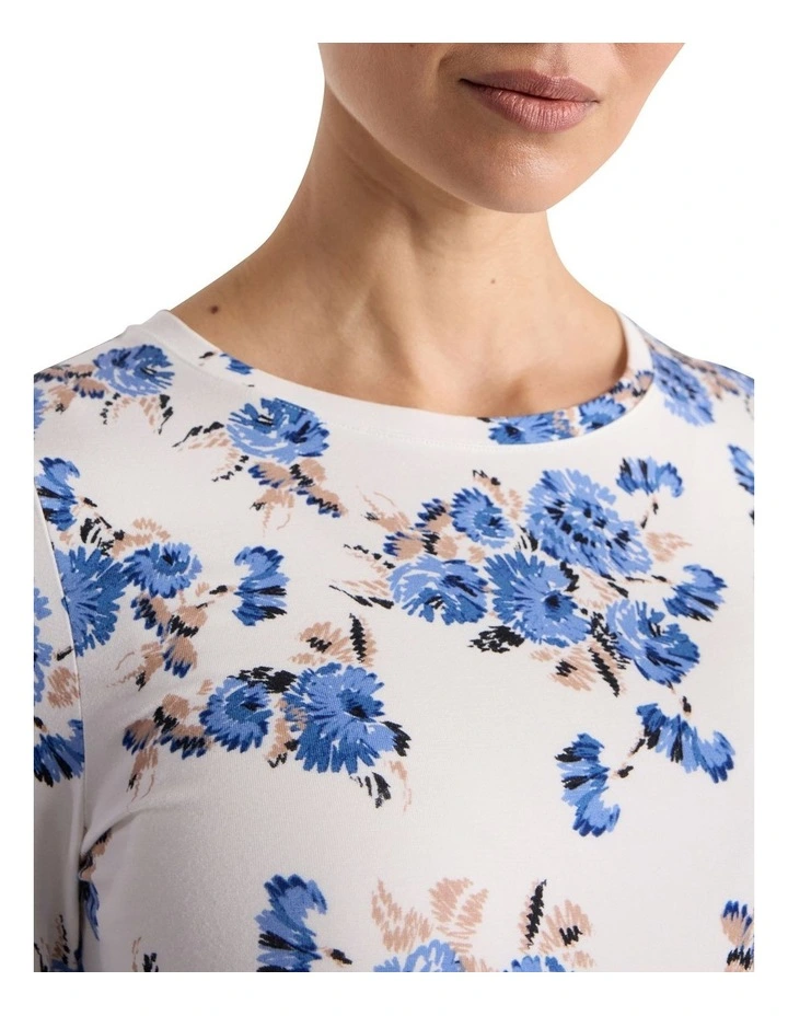 Fran Bamboo Top in Ivory Multi image 3