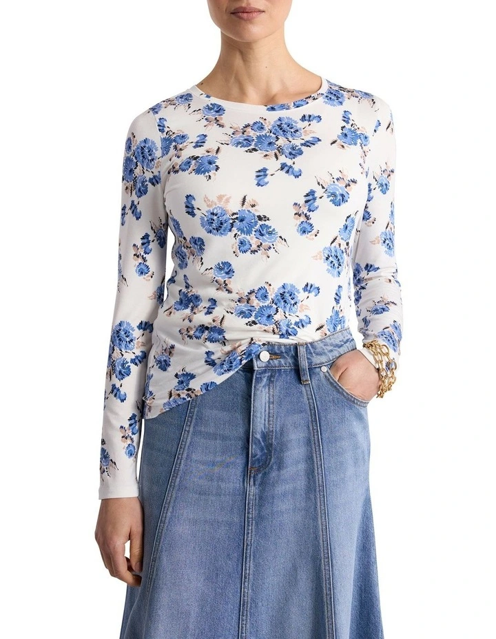 Fran Bamboo Top in Ivory Multi image 4