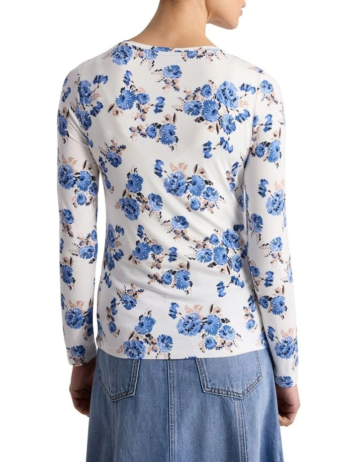 Fran Bamboo Top in Ivory Multi image 4