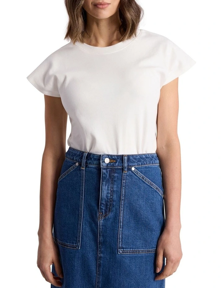 Idris Cotton Tee in Ivory image 2