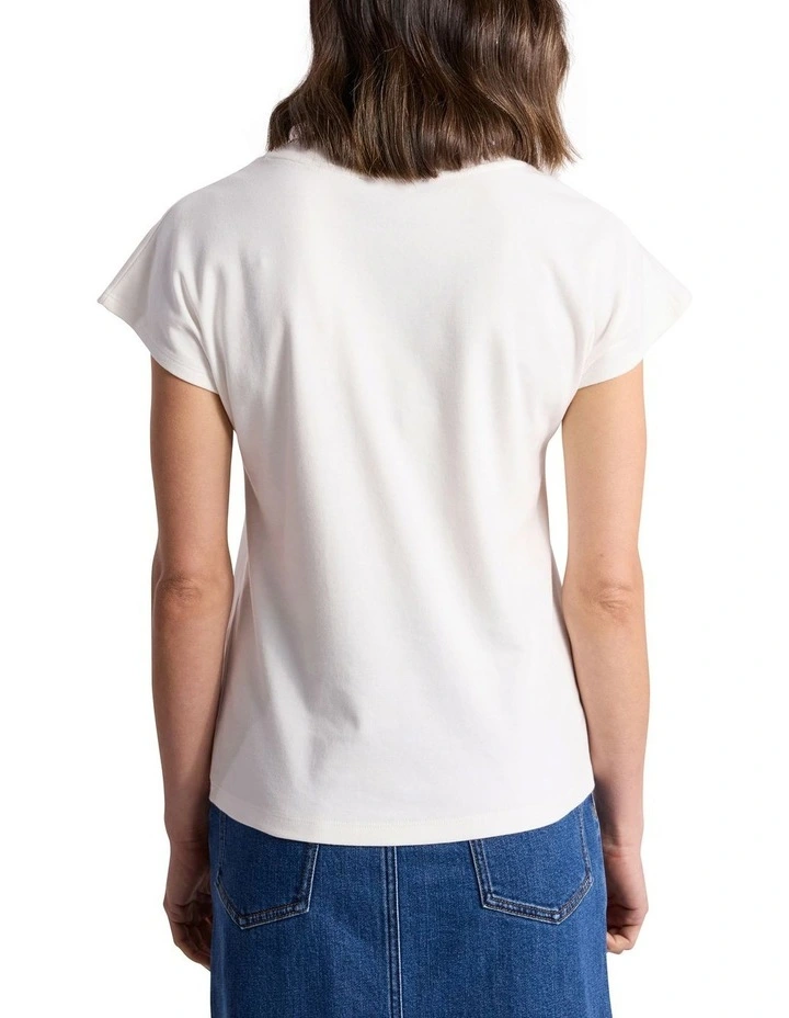 Idris Cotton Tee in Ivory image 4