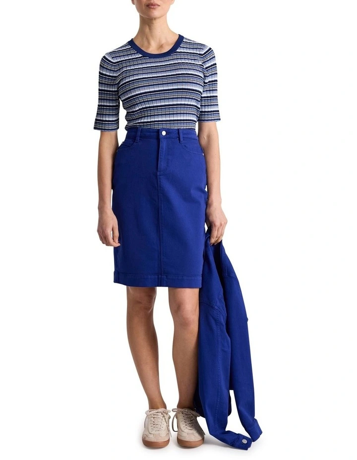 Maybelle Knit Tee in Blue Stripe image 2