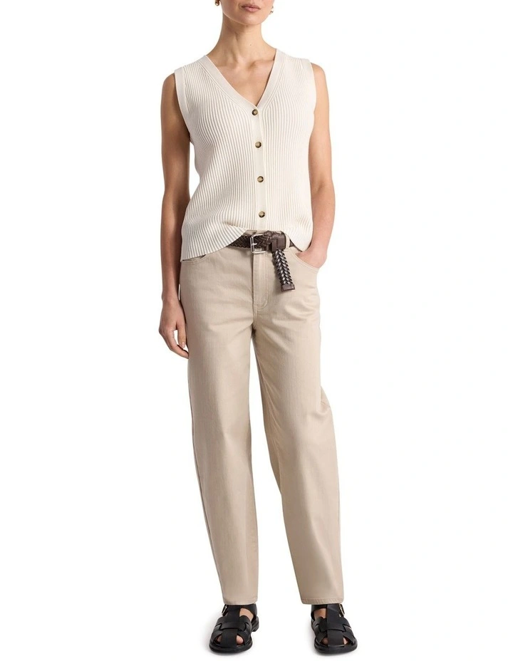 Tatyana Merino Knit Vest in Ivory image 2