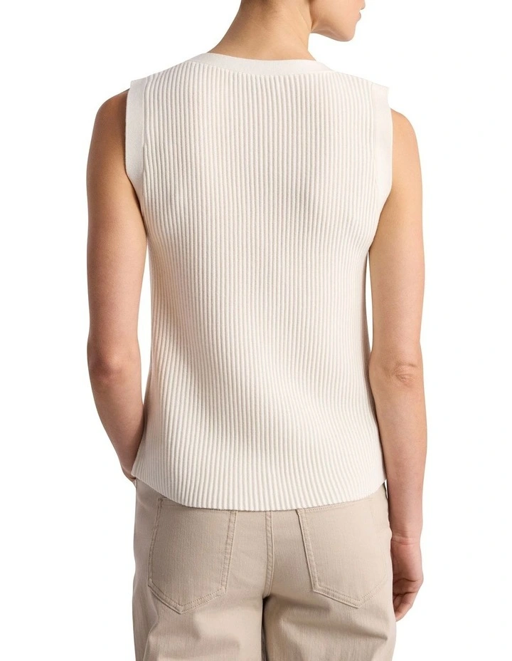 Tatyana Merino Knit Vest in Ivory image 4