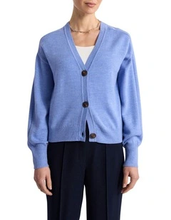 Carista Merino Cardigan in Moonstone Blue