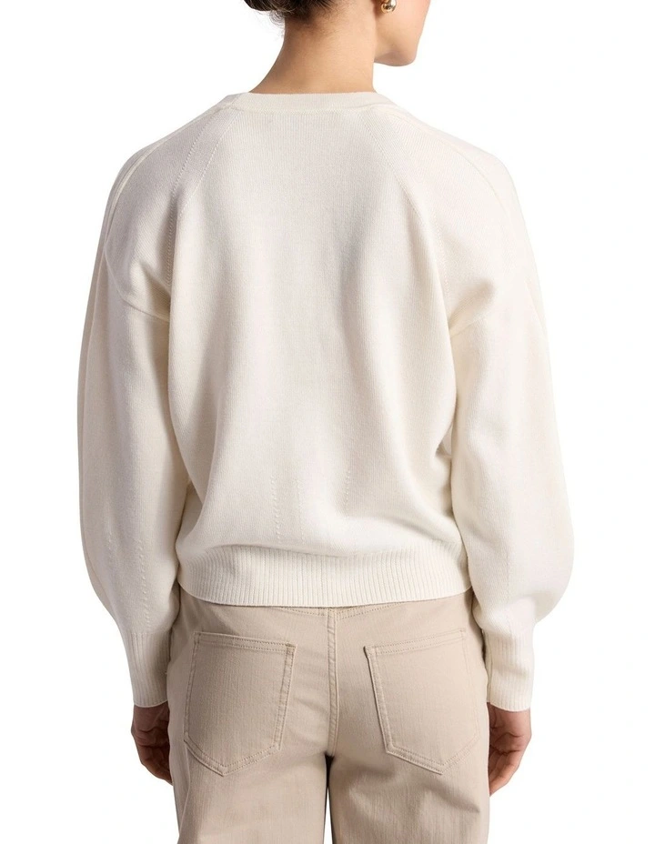Carista Merino Cardigan in Ivory image 5
