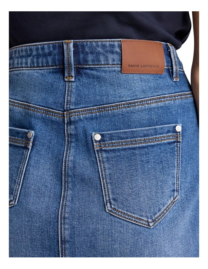 Marnie Denim Skirt in Mid Wash image 4