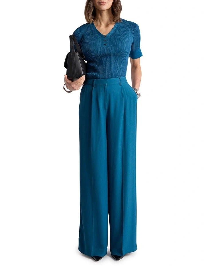 Bronte Wide Leg Pant in Prussian Blue image 1