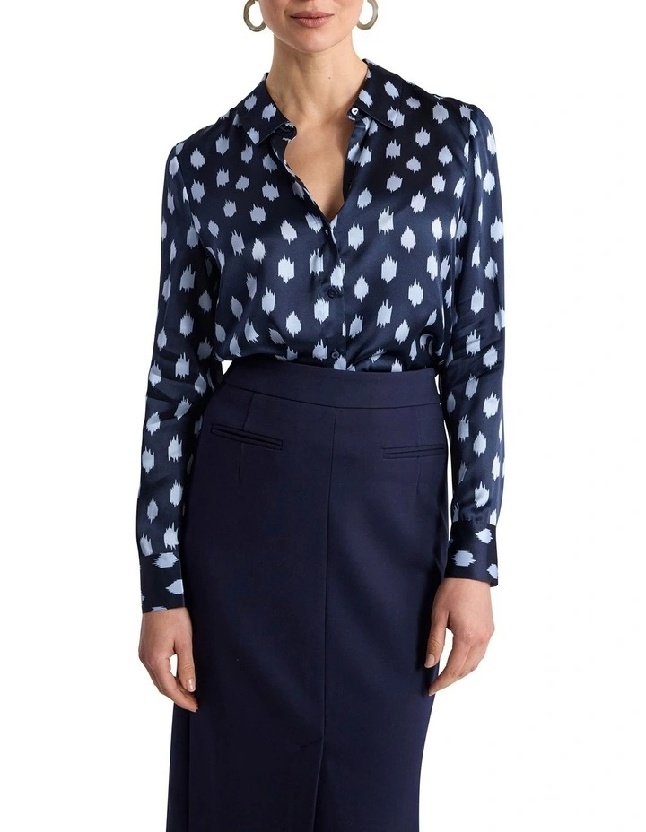 Maika Silk Shirt in Navy Multi image 1