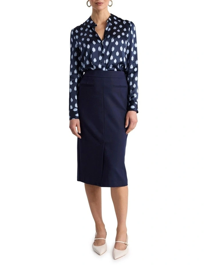 Maika Silk Shirt in Navy Multi image 2