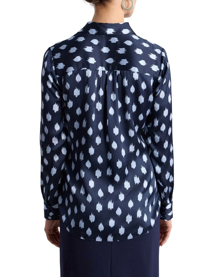 Maika Silk Shirt in Navy Multi image 3