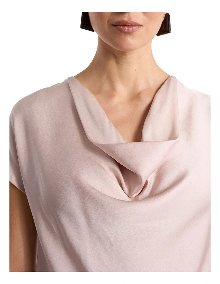 Orlando Cowl Neck Top in Persica Pink image 3