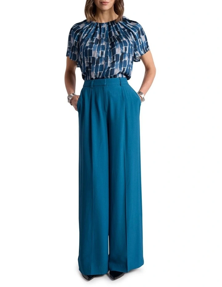 Gwendolyn Viscose Top in Teal Multi image 2