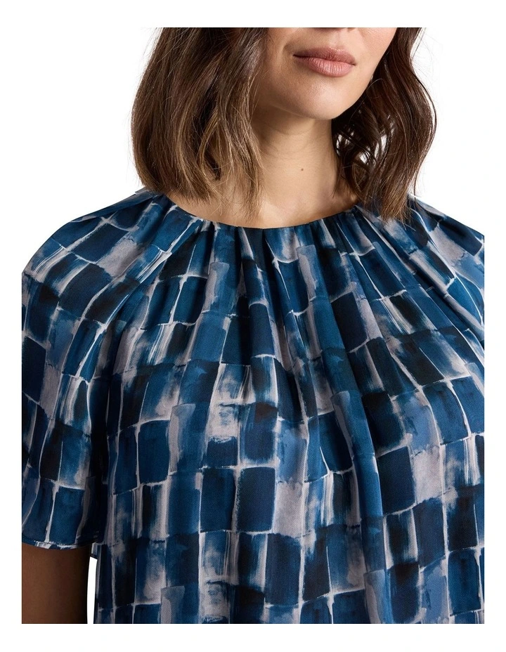 Gwendolyn Viscose Top in Teal Multi image 3