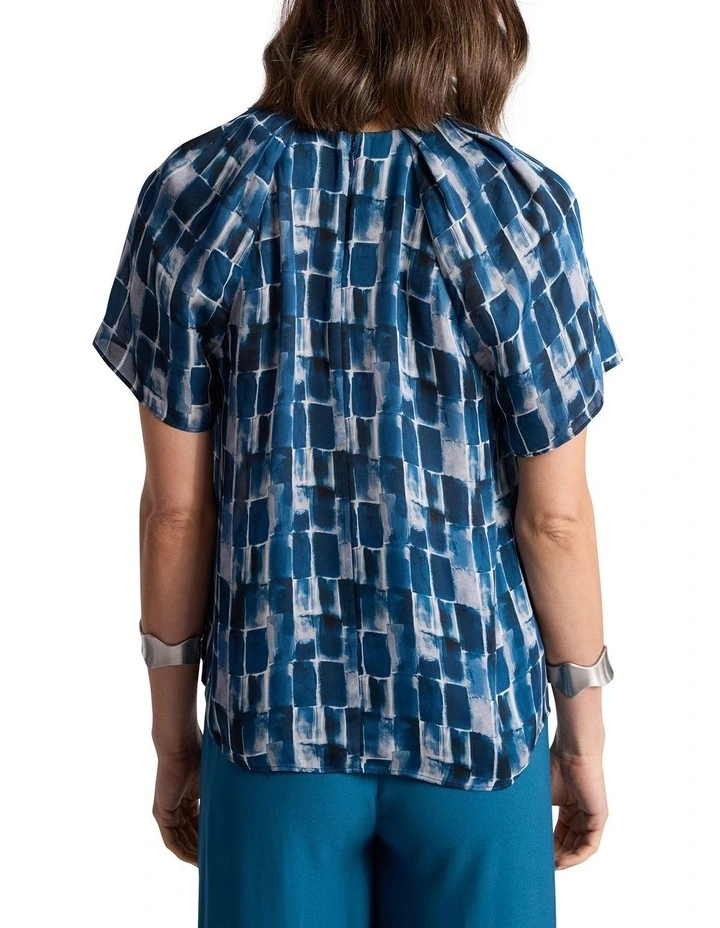 Gwendolyn Viscose Top in Teal Multi image 4