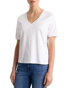 Jolyn Mercerised Cotton Tee in Ivory