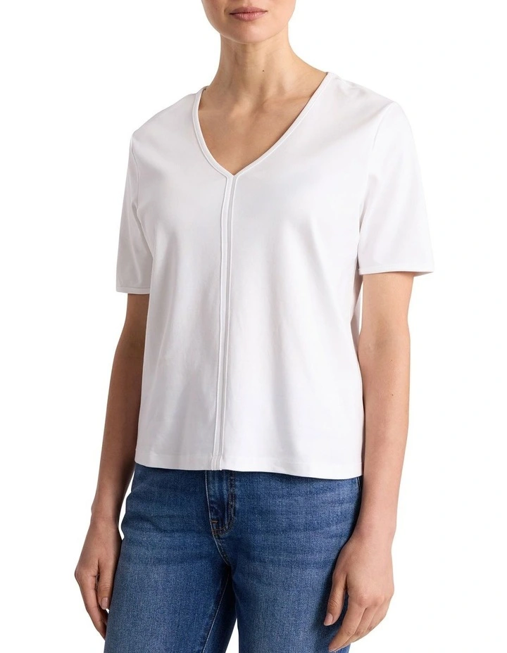 Jolyn Mercerised Cotton Tee in Ivory image 1