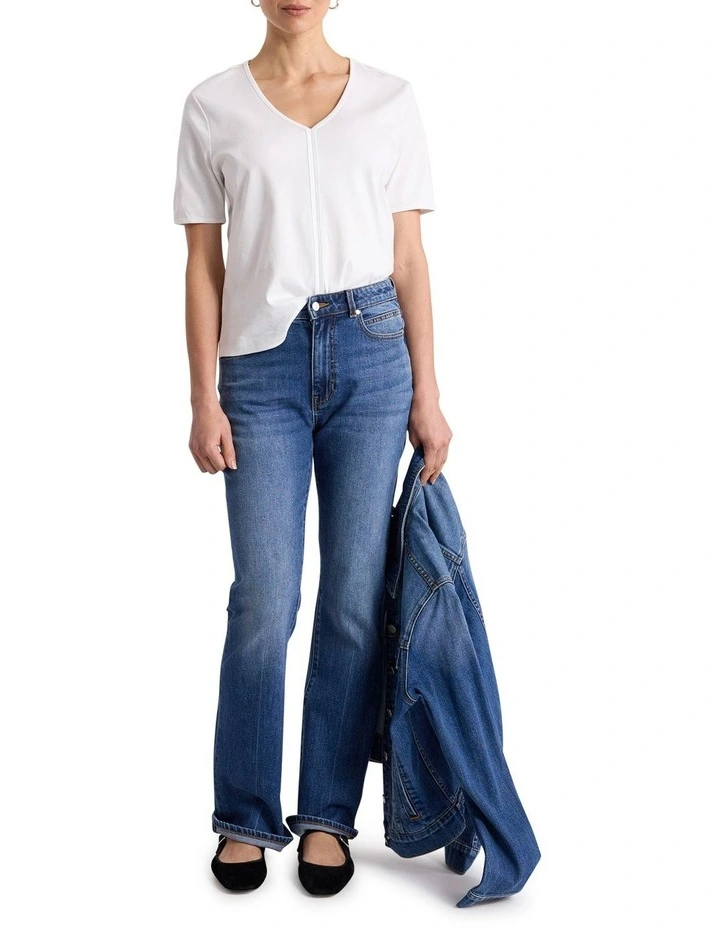 Jolyn Mercerised Cotton Tee in Ivory image 2