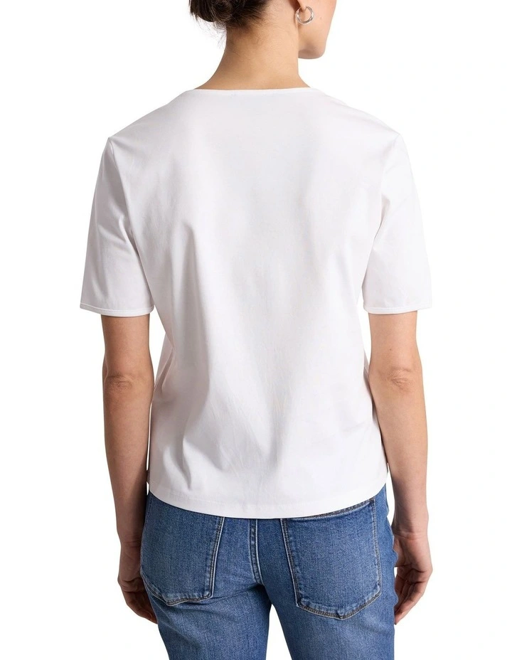 Jolyn Mercerised Cotton Tee in Ivory image 4