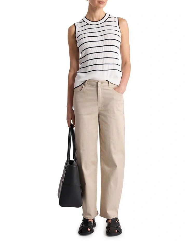 Arquette Knit Tank in Ivory Stripe image 2